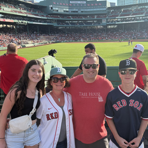 Megan Costanza at Fenway Park with her family
